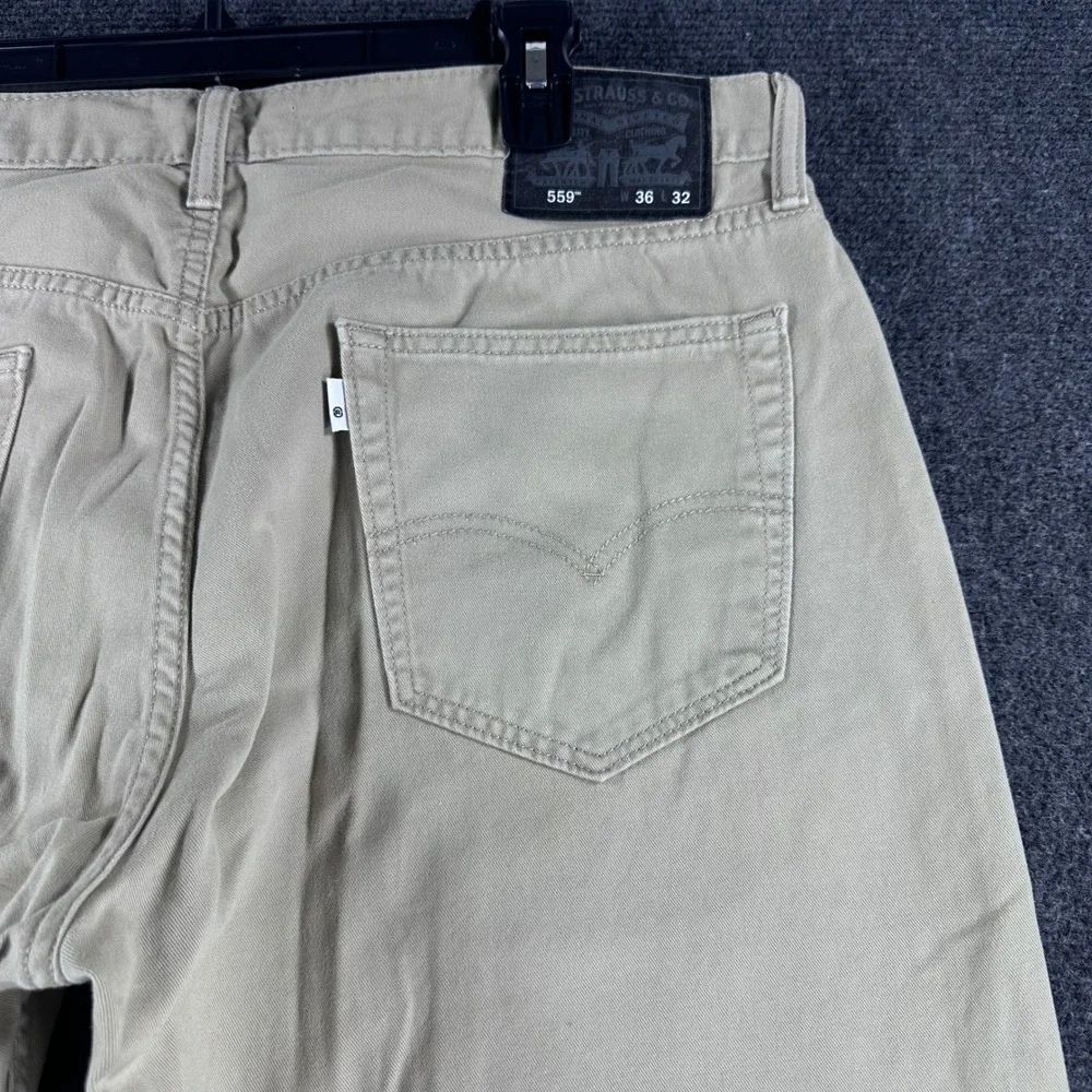 Levi's 559 Relaxed Straight Jeans Mens 36x32 W36 L32 Tan Khaki Denim Pants